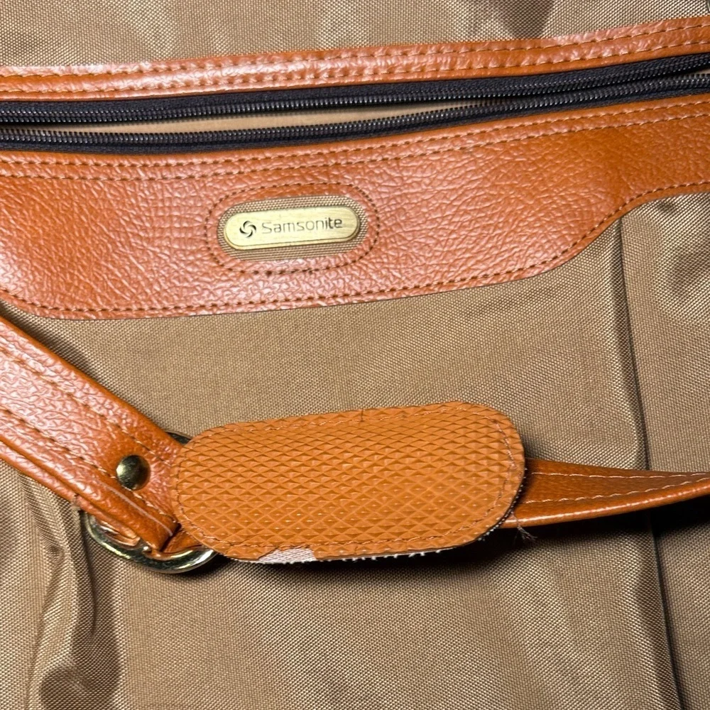 Vintage Samsonite Shoulder Messenger Luggage Bag Tan Brown